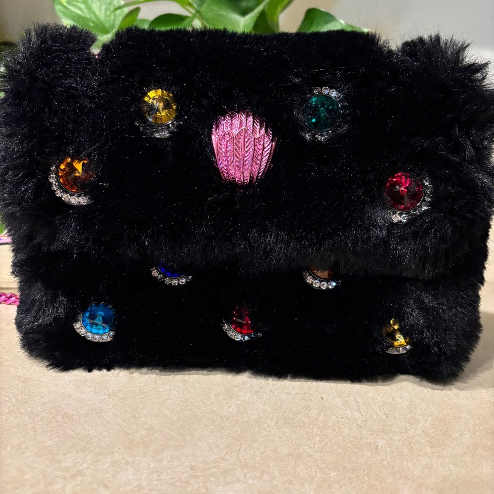 Kurt Geiger London Jewel Faux Fur Kensington Bag